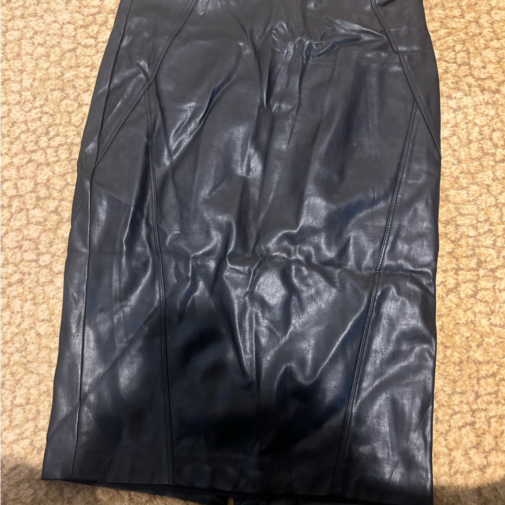 Leather pencil skirt